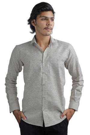 Premium Linen Blend Casual Shirt Oatmeal Beige – Regular Fit